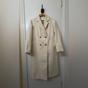 H&M Cream Double-Breasted Coat
